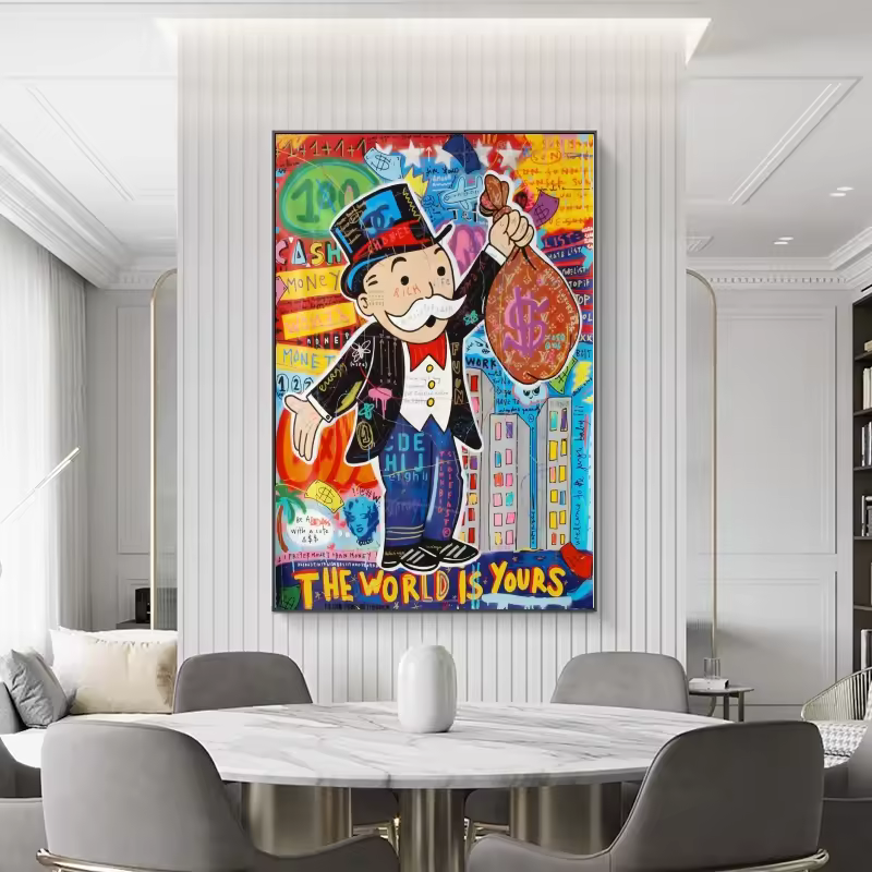 Modern layered abstract canvas wall art