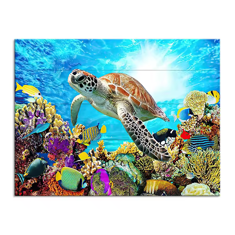 Sea turtle ocean canvas wall art