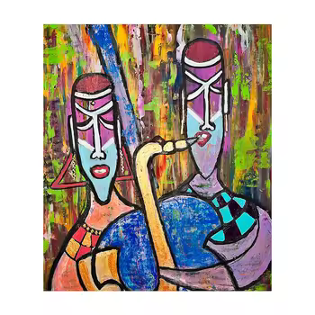 Three panel retro abstract gallery wall set