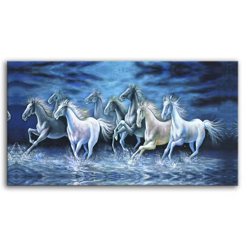 Vintage running horse canvas painting