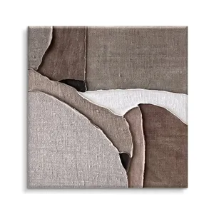 Neutral brown textured abstract canvas